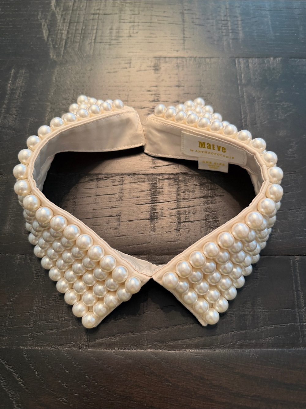 Anthropologie Maeve Pearl-Embellished Collar Necklace